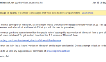 Мошенники рассылают письма от имени Mojang
