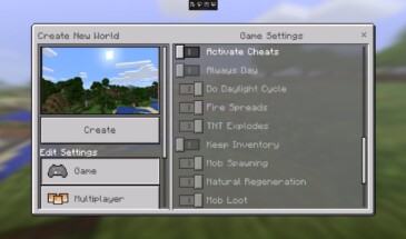 Minecraft Pocket Edition 1.2: настройка игровых правил при создании мира