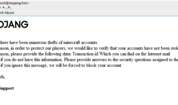 Фишинговая атака на игроков Minecraft — будьте осторожны!