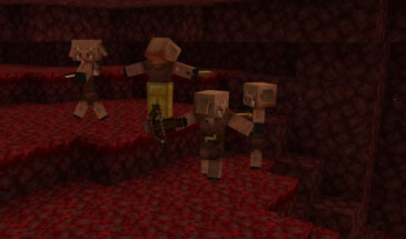 Танец пиглинов в новой версии Minecraft 1.16, снапшот 20w22a