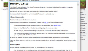 В MultiMC, популярный лаунчер Minecraft, добавлена поддержка аккаунтов Microsoft
